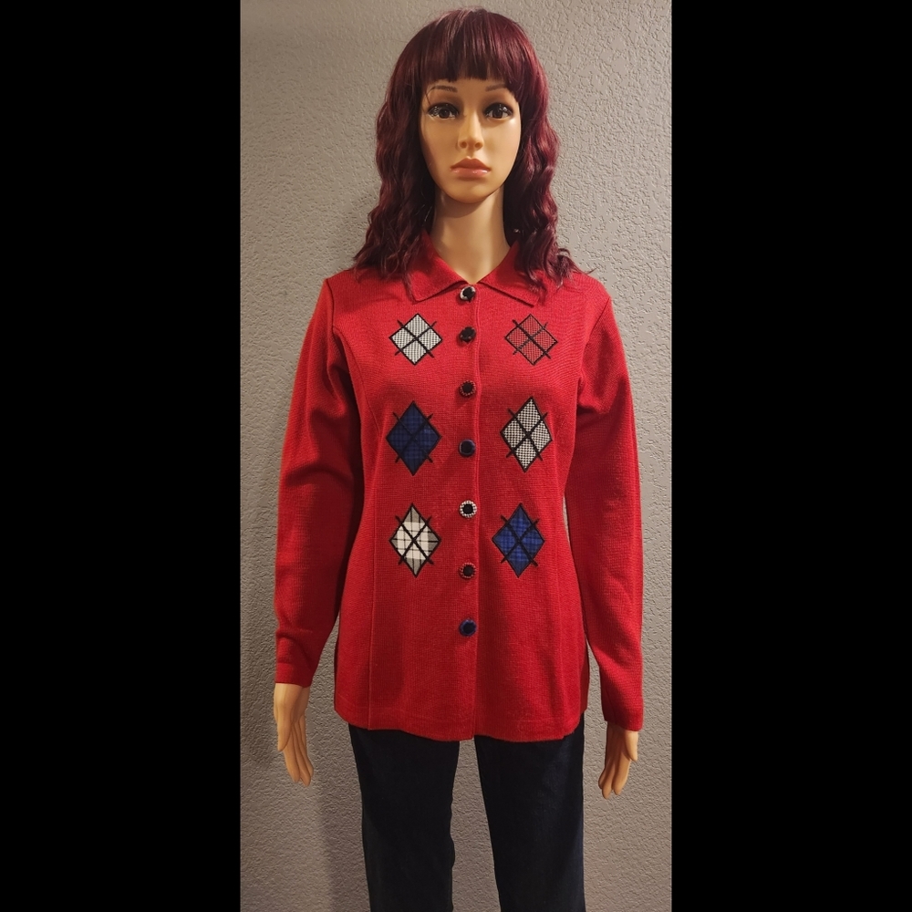 Unique Vtg Patchwork Sweater - image 2